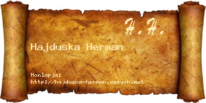 Hajduska Herman névjegykártya
