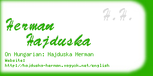 herman hajduska business card